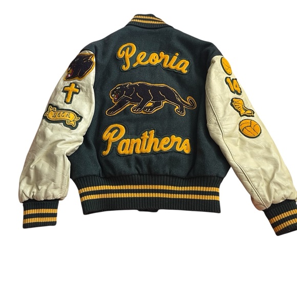 Vintage Delong Varsity Letterman Jacket Peoria Panthers 97 - Picture 2 of 15